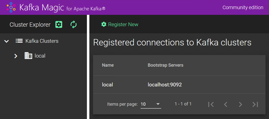 Kafka Magic: Registered Kafka connections