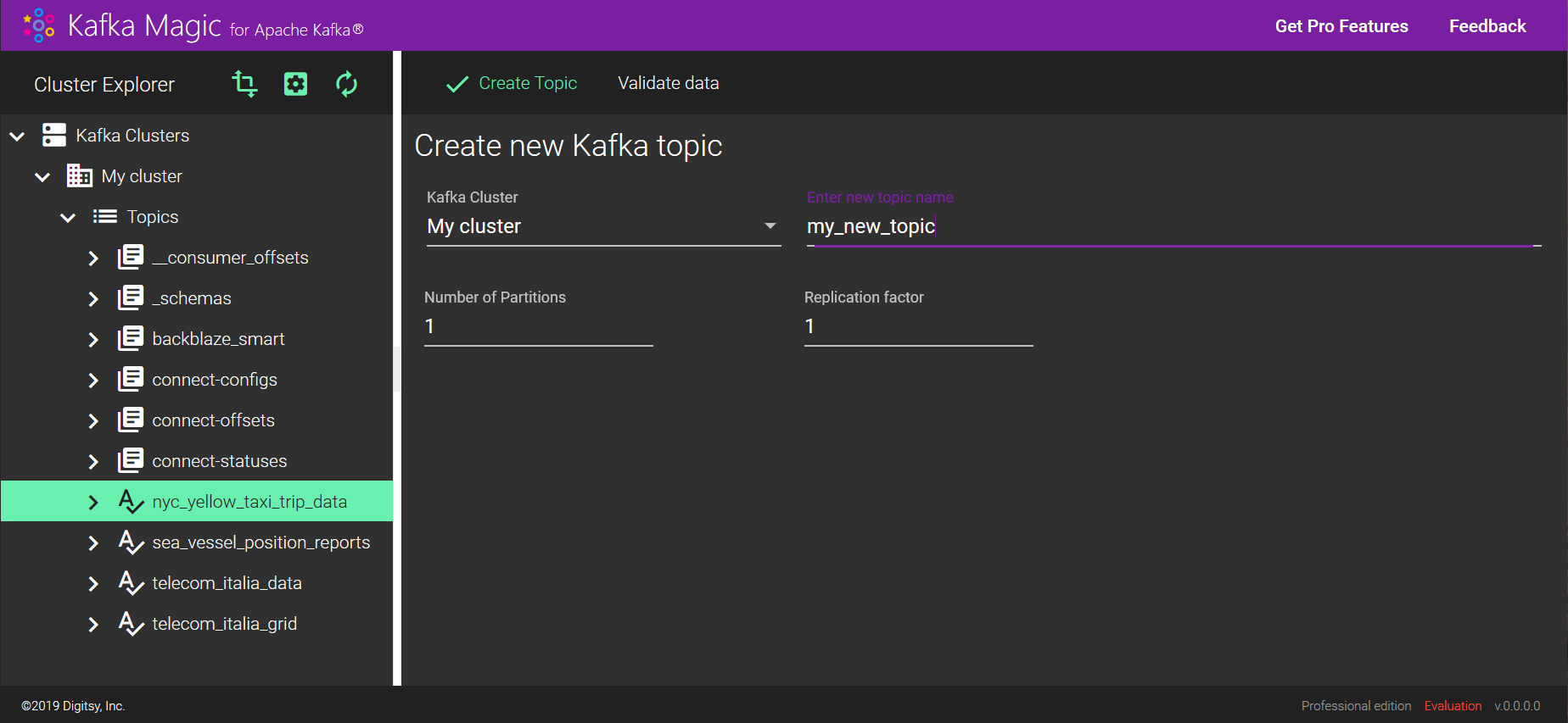 Kafka Magic: Create topic through UI
