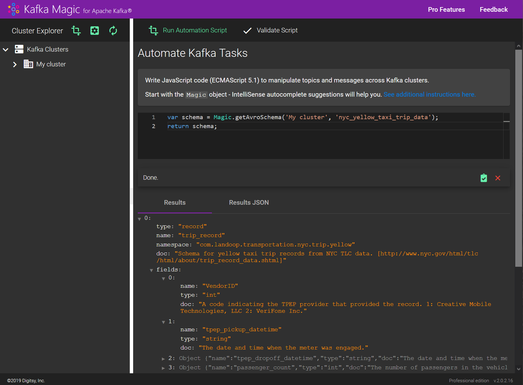 Kafka Magic: Read Avro schema using JavaScript